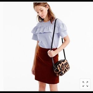 J Crew brown corduroy mini skirt size 6